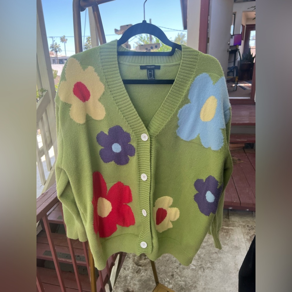 Forever 21 Flower Cardigan